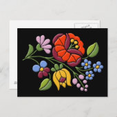 Het Borduurwerk van Kalocsa - Hongaars VolksArt. Briefkaart (Voorkant / Achterkant)