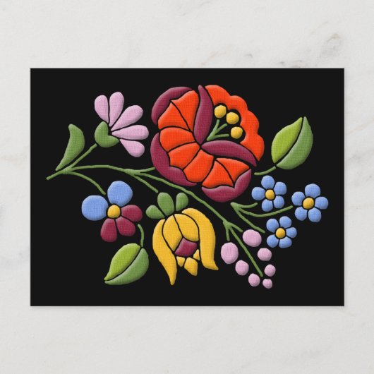 Het Borduurwerk van Kalocsa - Hongaars VolksArt. Briefkaart (Voorkant)