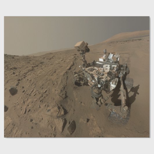 Het boren op Mars Curiosity Rode Marslandschap Cadeaupapier (Vlak)