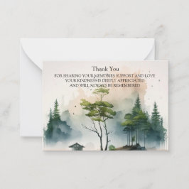 Het bos bedankt notitiekaartje