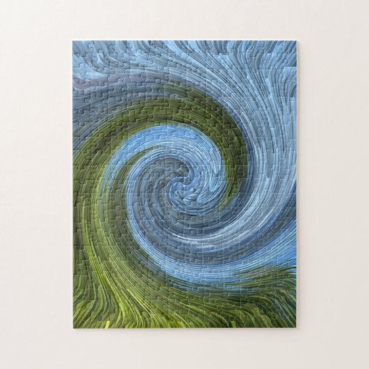 Het bos bij het meer.... legpuzzel (Verticaal)