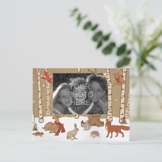 Het bos Briefkaart van de Foto van Kerstmis (Staand voorkant)