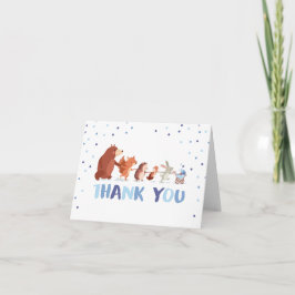 Het bos dankt u kaardt het Baby shower van de Bedankkaart