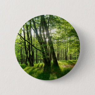 Het bos in de lente ronde button 5,7 cm