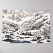 Het bos in sneeuw, Chinees Poster voor schilderen (Voorkant)