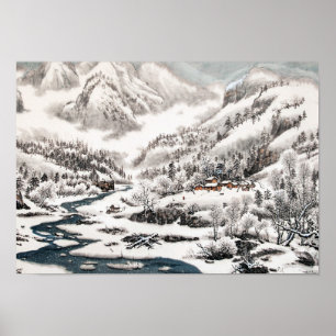 Het bos in sneeuw, Chinees Poster voor schilderen