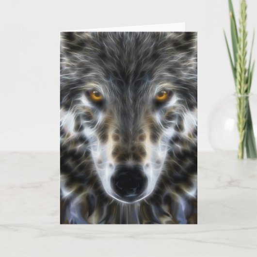 Het bos Inspirerend Portret van de Wolf Kaart (Voorkant)