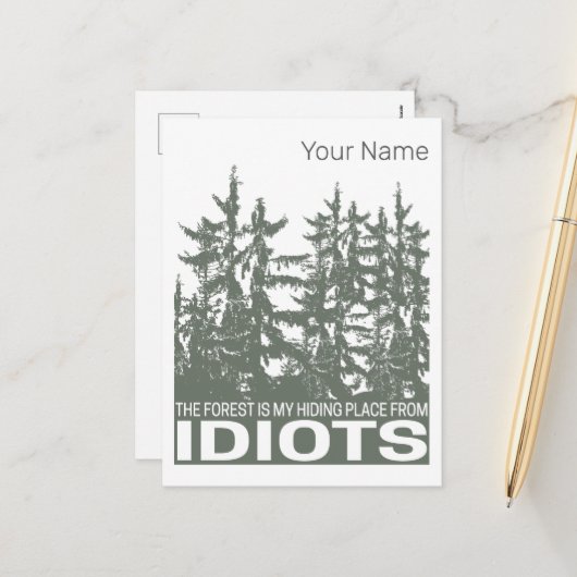 Het bos is mijn schuilplaats voor idioten Gezegde Feestdagenkaart (Voorkant / Achterkant in situ)