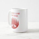 Het bos is mijn tweede thuis | Hertenjacht cadeau Koffiemok (Voorkant links)