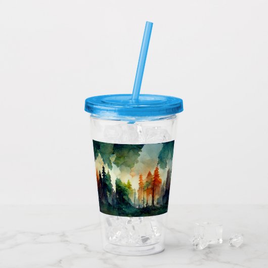 Het bos (natuur) acryl drinkbeker (Achterkant ijs)