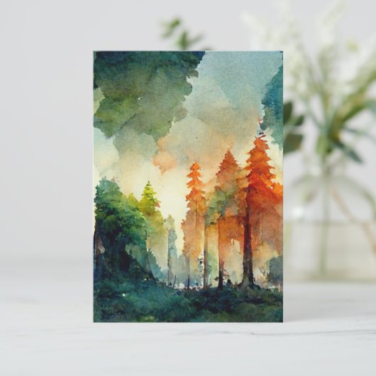 Het bos (natuur) bedankkaart (Staand voorkant)