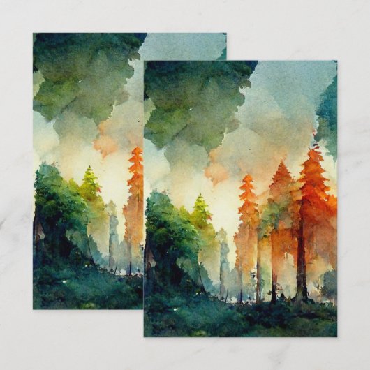 Het bos (natuur) bedankkaart (Voorkant / Achterkant)