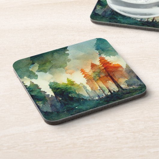 Het bos (natuur) bier onderzetter (Linkerzijde)