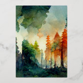 Het bos (natuur) folie uitnodiging (Achterkant)