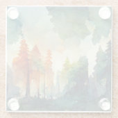 Het bos (natuur) glazen onderzetter (Achterkant)