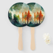 Het bos (natuur) handwaaier (Voorkant en achterkant)