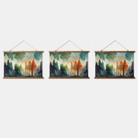 Het bos (natuur) hangend wandkleed (Driedubbel)