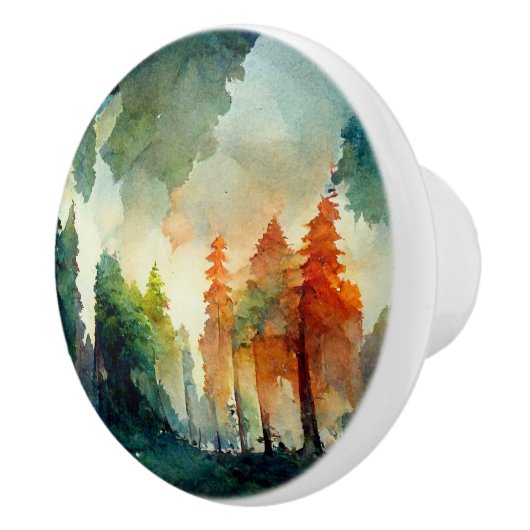 Het bos (natuur) keramische knop (Rechts)