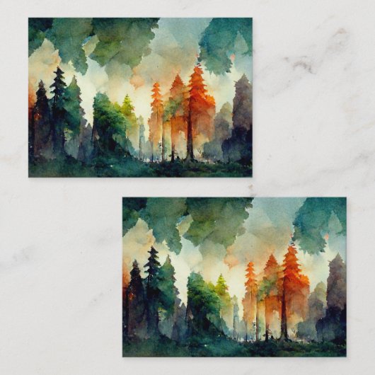 Het bos (natuur) notitiekaartje (Voorkant / Achterkant)