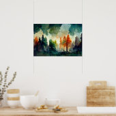 Het bos (natuur) poster (Keuken)