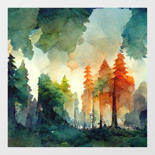 Het bos (natuur) raamsticker (Vel)