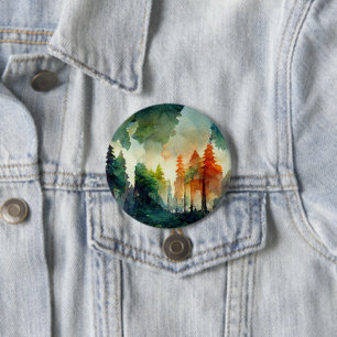 Het bos (natuur) ronde button 7,6 cm
