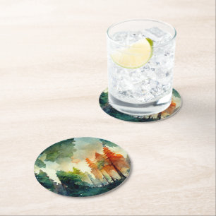 Het bos (natuur) ronde kartonnen onderzetter