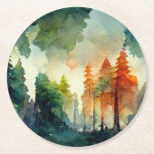 Het bos (natuur) ronde kartonnen onderzetter (Voorkant)