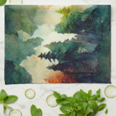 Het bos (natuur) theedoek (Gevouwen)