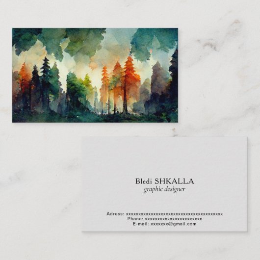 Het bos (natuur) visitekaartje (Voorkant / Achterkant)