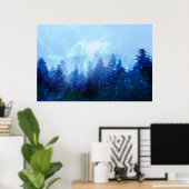 Het bos ontwaakt uit de nevel poster (Thuiskantoor)