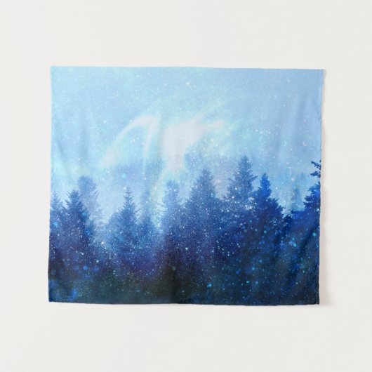 Het bos ontwaakt uit de nevel wandkleed (Voorkant (horizontaal))