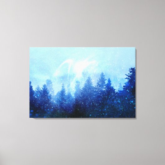 Het bos ontwaakt van de mist canvas afdruk (Voorkant)