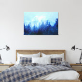 Het bos ontwaakt van de mist canvas afdruk (Insitu (Slaapkamer))