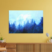 Het bos ontwaakt van de mist canvas afdruk (Insitu (Woonkamer))