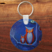 Het bos 's nachts - Keyring Sleutelhanger (Voorkant)