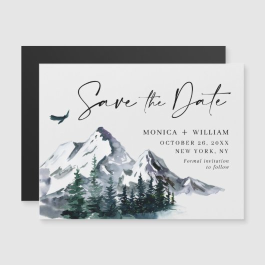 Het bos van de bergen sparen de Magnetische Kaart (Voorkant / Achterkant)