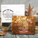 Het bos van de herfst sparen het Briefkaart van de<br><div class="desc">Pas dit mooi aan,  bespaar de datum van het horizontale briefkaart met een origineel afbeelding van een prachtig oranje herfstbos.</div>