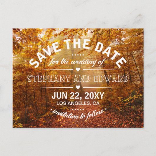 Het bos van de herfst sparen het Briefkaart van de (Voorkant)
