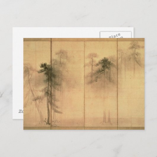 Het bos van de pijnbomen briefkaart (Voorkant / Achterkant)