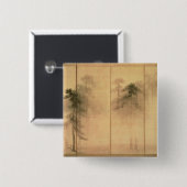 Het bos van de pijnbomen vierkante button 5,1 cm (Voorkant /achterkant)