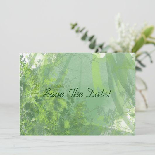 Het bos van de waterverf sparen de Datum Save The Date (Staand voorkant)