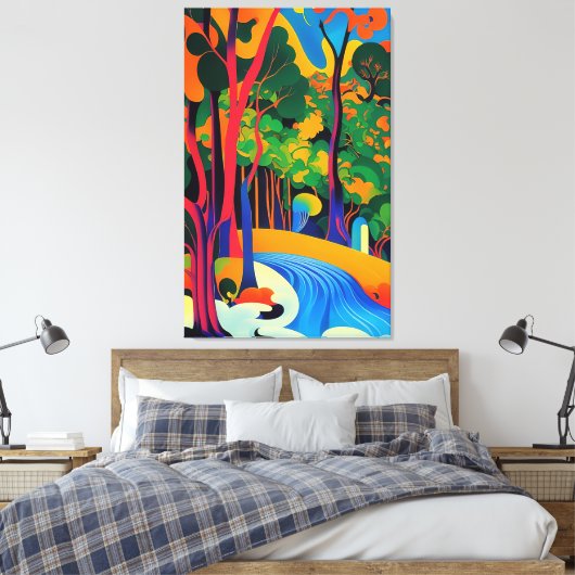 Het bos van Psychedelia Canvas Afdruk (Insitu (Slaapkamer))