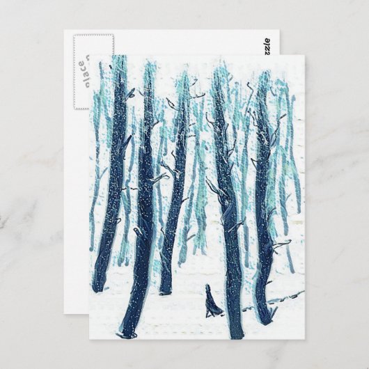 Het bos van Snowy loopt door Briefkaart (Voorkant / Achterkant)