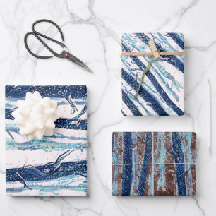 Het bos van Snowy loopt door Inpakpapier Vel