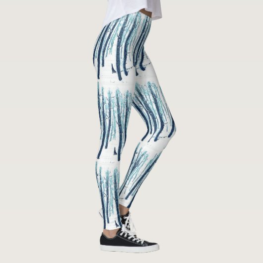 Het bos van Snowy loopt door Leggings (Rechts)