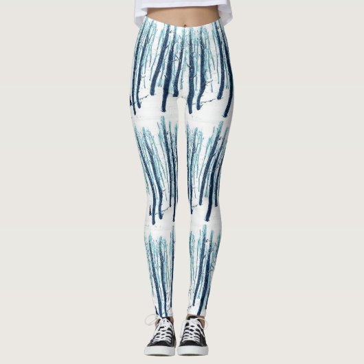 Het bos van Snowy loopt door Leggings (Voorkant)