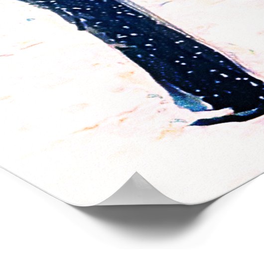 Het bos van Snowy loopt door Poster (Hoek)