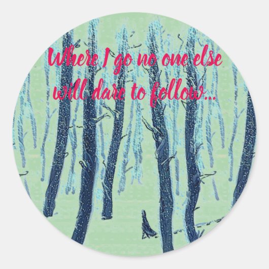 Het bos van Snowy loopt door Ronde Sticker (Voorkant)