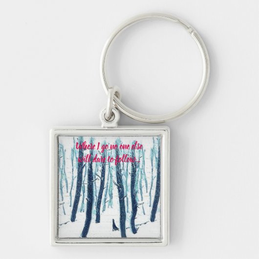 Het bos van Snowy loopt door Sleutelhanger (Voorkant)